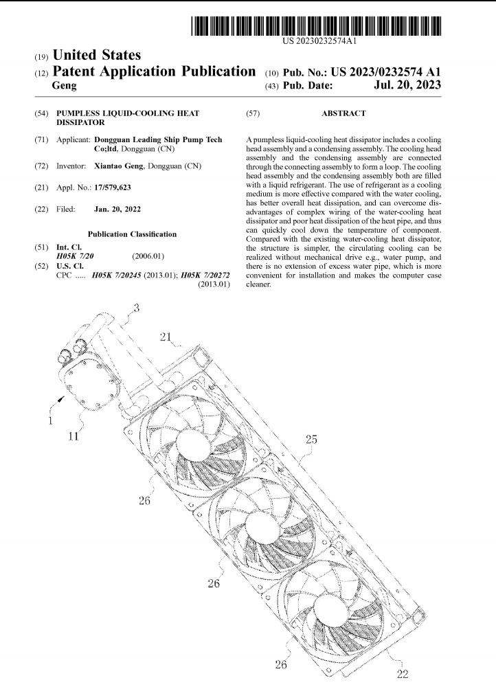 一(yī)種無泵液體(tǐ)冷(lěng)卻散熱(rè)器(qì)（北(běi)美(měi)）